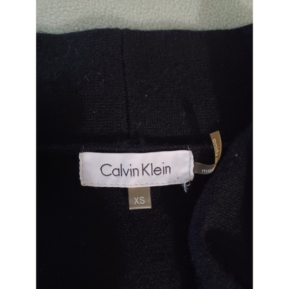 Calvin Klein Size XS Women's Black Knit Wool Blend Sweater with metalic stripe - Picture 2 of 8